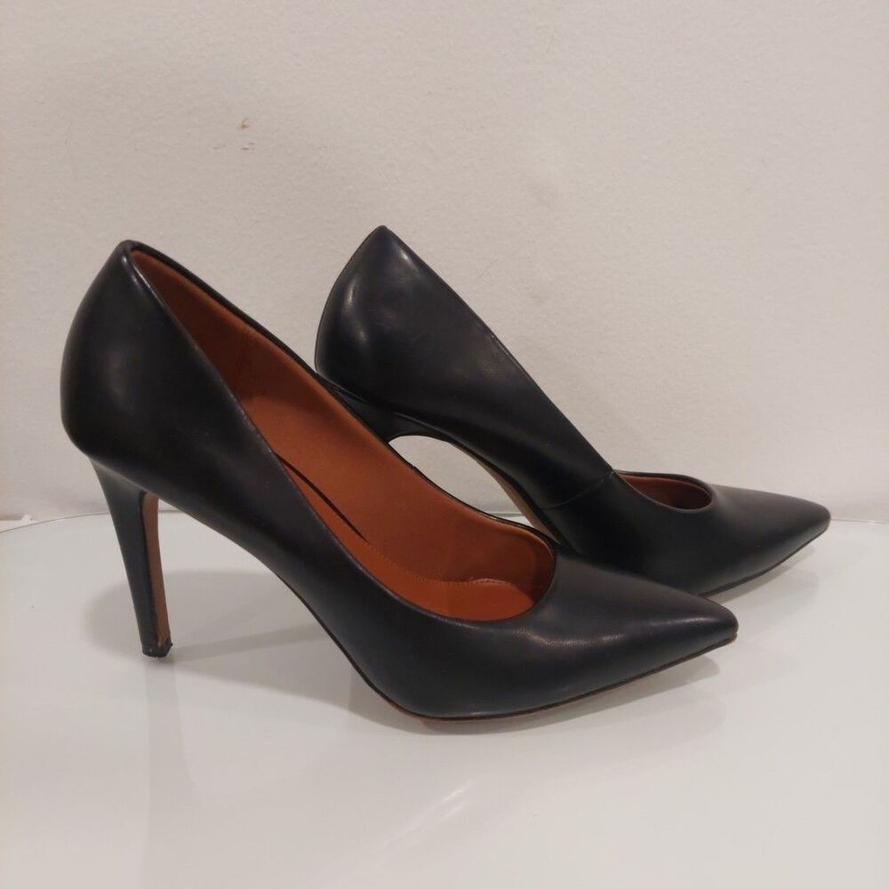 Christian Siriano Women's Habit Black Pointed Toe Pump Heel Shoes 10 Reg EUC
